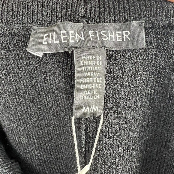 Eileen Fisher Black Wide Crop Pant Size M NWT Washable Wool Pull On - Picture 5 of 11